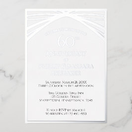 Elegantes einfaches 60-jähriges Party zum Hochzeit Folieneinladung