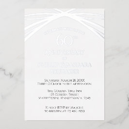 Elegantes einfaches 60-jähriges Party zum Hochzeit Folieneinladung