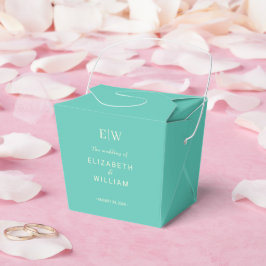 Elegantes einfaches Aquatic Awe mit Monogram Weddi Geschenkschachtel