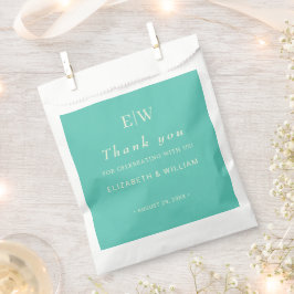 Elegantes einfaches Aquatic Awe mit Monogram Weddi Geschenktütchen