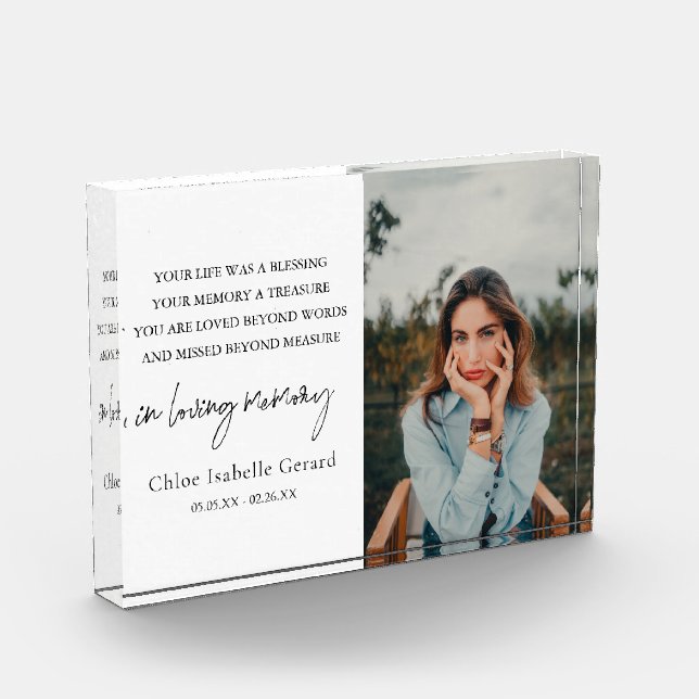 Elegantes Einfaches Beileid Fotoblock (Links)