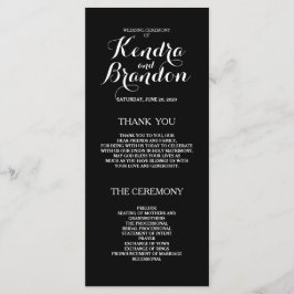 Elegantes einfaches Black Custom Wedding Programm