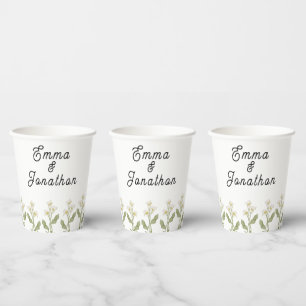 Elegantes einfaches Blumenmuster-Party-Thema Pappbecher