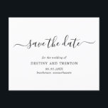Elegantes einfaches Budget für Hochzeiten speicher<br><div class="desc">Einfache nicht-Foto-Hochzeit Speichern Sie das Datum mit einem sauberen und minimalistischen Design mit einer eleganten Touch mit "Save the Date" im Skript mit Swashes. Ein modernes Schwarz-Weiß Save the Date ohne Bilder,  die sich wunderbar mit jedem Hochzeitsstil abstimmen.</div>