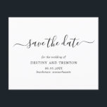 Elegantes einfaches Budget für Hochzeiten speicher<br><div class="desc">Einfache nicht-Foto-Hochzeit Speichern Sie das Datum mit einem sauberen und minimalistischen Design mit einer eleganten Touch mit "Save the Date" im Skript mit Swashes. Ein modernes Schwarz-Weiß Save the Date ohne Bilder,  die sich wunderbar mit jedem Hochzeitsstil abstimmen.</div>