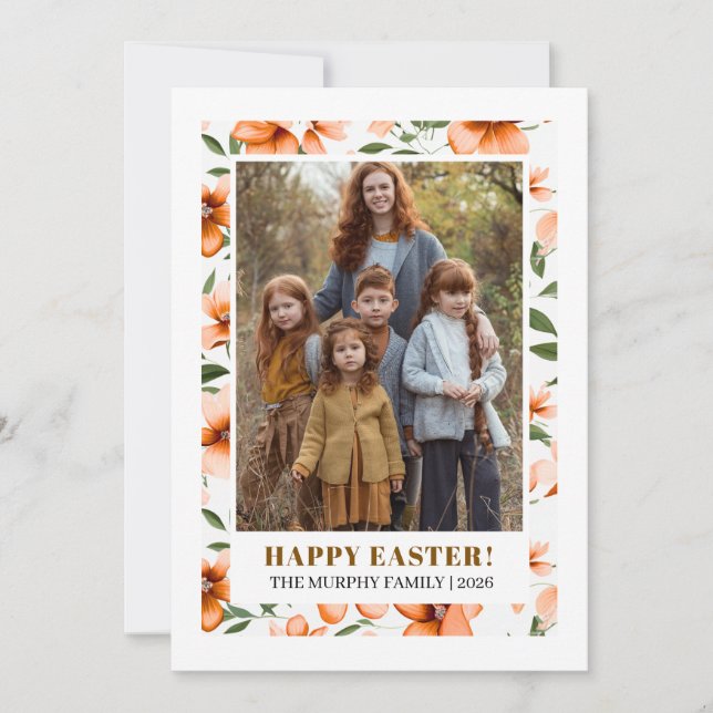 Elegantes einfaches buntes florales Oster-Familien Feiertagskarte (Vorderseite)