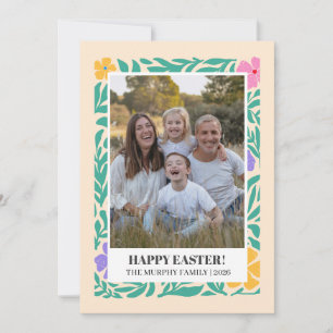 Elegantes einfaches buntes florales Oster-Familien Feiertagskarte
