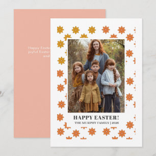 Elegantes einfaches buntes florales Ostern Familie Feiertagskarte