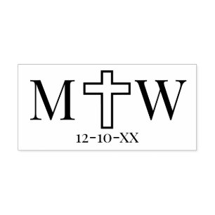 Elegantes einfaches Cross Couple 2 Init Monogramm Permastempel