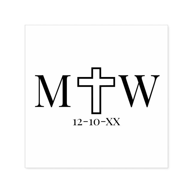 Elegantes einfaches Cross Couple 2 Init Monogramm  Permastempel (Design)