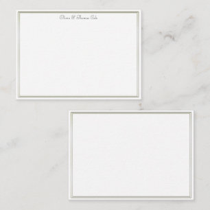 Elegantes, einfaches Doppelgoldrahmen-Hochzeitskup Mitteilungskarte