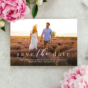 Elegantes einfaches Ein-Foto-Script Save The Date
