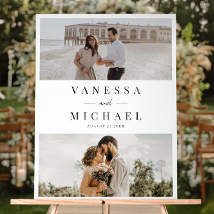 Elegantes einfaches Foto Hochzeit Acrylschild