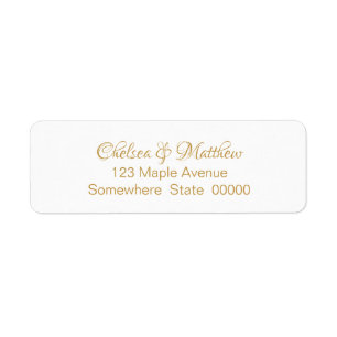 Elegantes einfaches Gold Text Rücksendeadresse-Lab