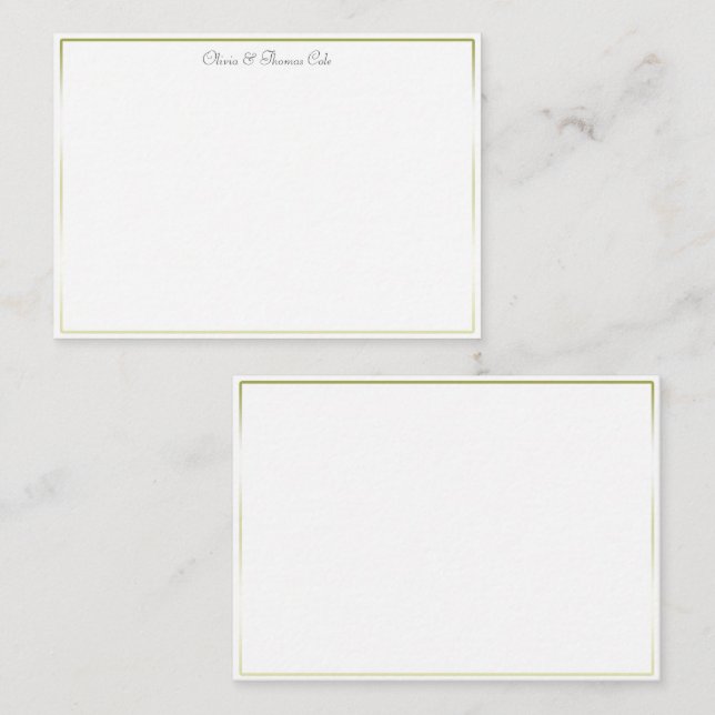 Elegantes, einfaches Gradient Gold Rahmen Hochzeit Mitteilungskarte (Vorne/Hinten)