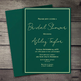 Elegantes einfaches Green Gold Modernes Brautparty Einladung