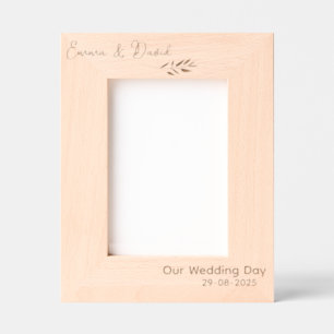 Elegantes einfaches Hochzeit frischvermähltes Paar Geätzte Rahmen