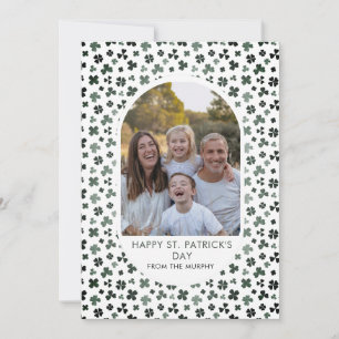 Elegantes einfaches Kleeblatt-Foto St. Patrick's D Feiertagskarte