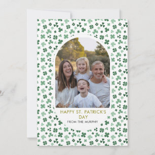 Elegantes einfaches Kleeblatt-Foto St. Patricks Da Feiertagskarte