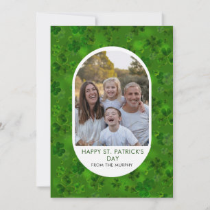 Elegantes einfaches Kleeblatt-Foto St. Patricks Ta Feiertagskarte