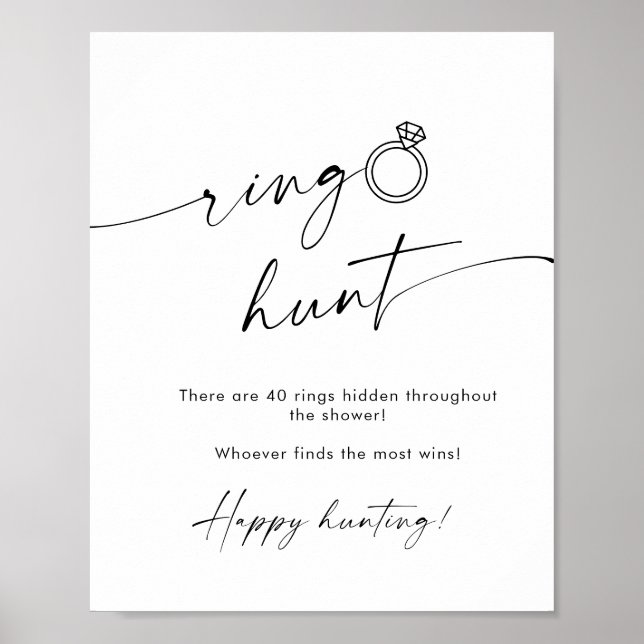 Elegantes Einfaches Minimalistisches Brautparty zu Poster (Vorne)