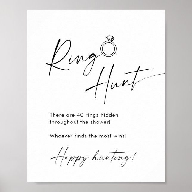 Elegantes Einfaches Minimalistisches Brautparty zu Poster (Vorne)