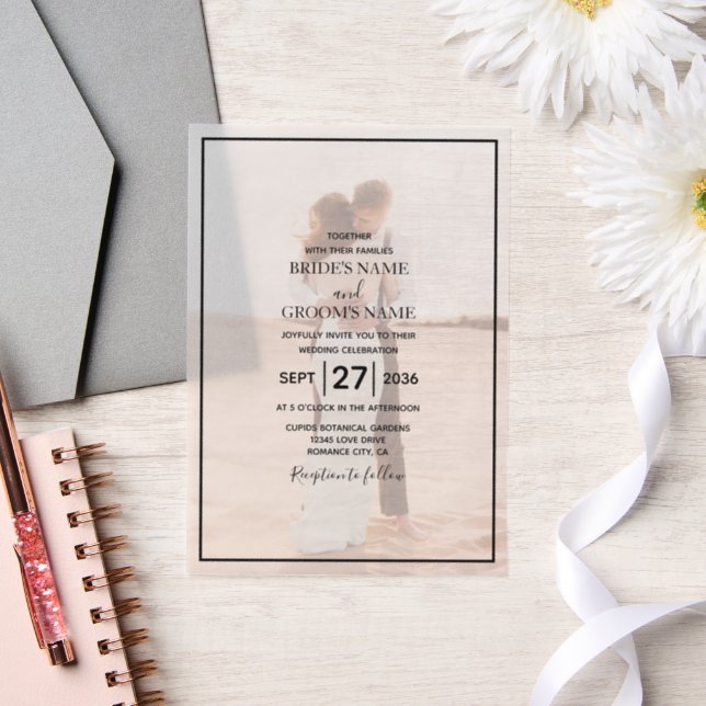 Elegantes Einfaches Minimalistisches Foto Hochzeit (Hochzeit)