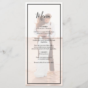 Elegantes Einfaches Minimalistisches Foto Hochzeit Menükarte