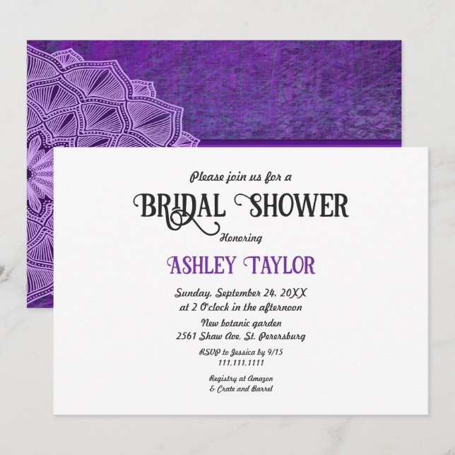 Elegantes einfaches Minimalistisches Skript-Brautp Einladung (Vorne/Hinten)