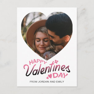 Elegantes einfaches modernes Happy Valentinstag Fo Feiertagspostkarte