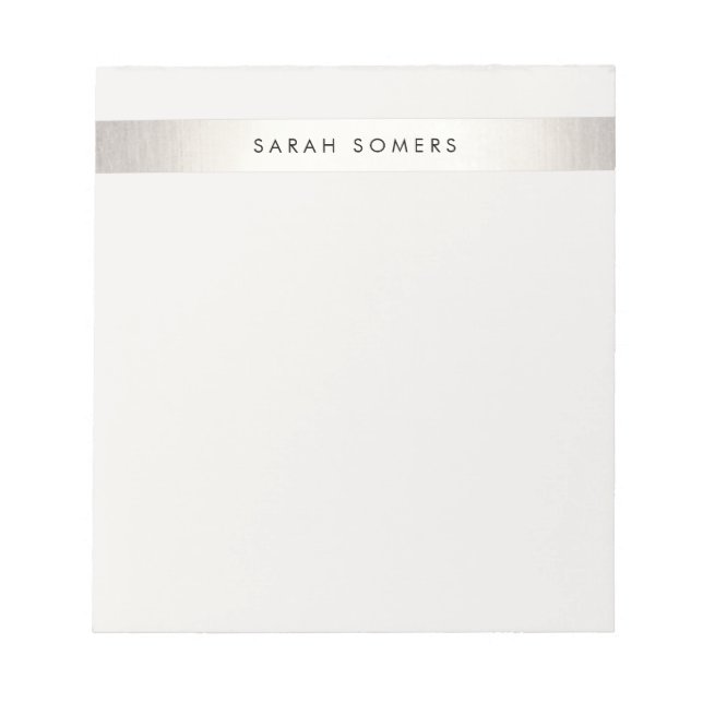 Elegantes, einfaches, modernes IMITAT silber gestr Notizblock (Vorderseite)