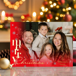 Elegantes, einfaches, modernes Minimal Family Foto Folien Feiertagskarte