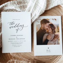 Elegantes Einfaches Modernes Minimalistisches Foto Einladung