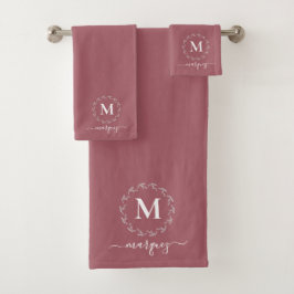 Elegantes Einfaches Monogramm für Personalisiertes Badhandtuch Set