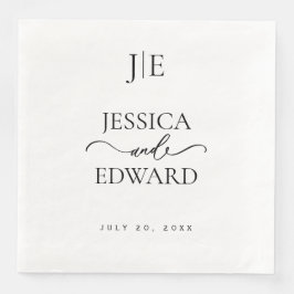 Elegantes einfaches Monogramm Modernes Chic Minima Serviette