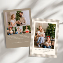 Elegantes einfaches neutrales Karo 5 Foto Weihnach