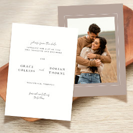 Elegantes, einfaches, neutrales Mocha Mousse Foto  Save The Date