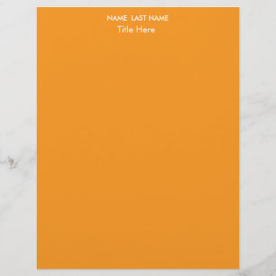 Elegantes einfaches orangefarbene Benutzerdefinier Briefbogen