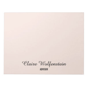 Elegantes einfaches Rosa personalisierte Schrift Notizblock