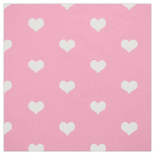 Elegantes einfaches rosa und weißes Herz-Muster Stoff