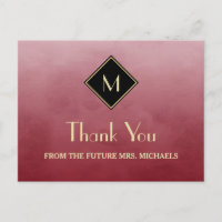 Elegantes einfaches Rot mit Gold Monogram Vielen D
