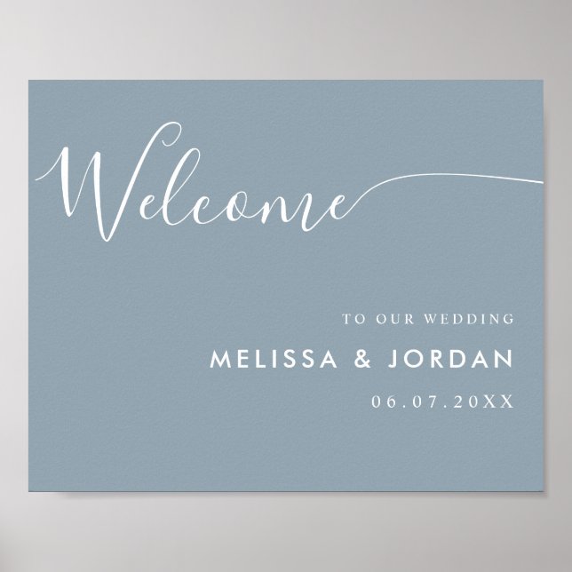 Elegantes einfaches Script-Wedding-Begrüßungszeich Poster (Vorne)