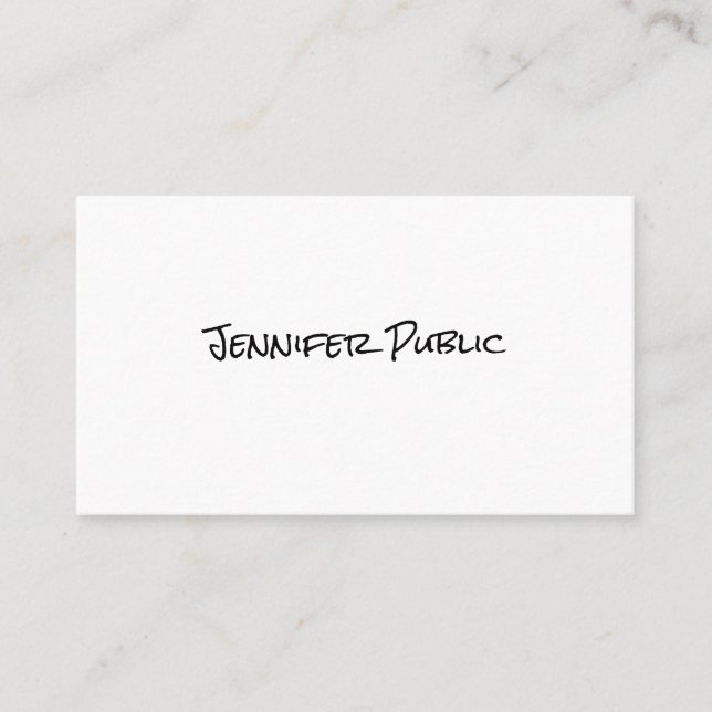 Elegantes einfaches Template Handwriting Skript Mo Visitenkarte (Vorderseite)