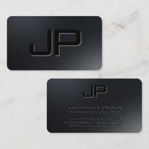 Elegantes, einfaches Template Schwarz Monogramm Visitenkarte