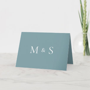 Elegantes einfaches Türkis-Monogramm gefaltete Hoc Einladung