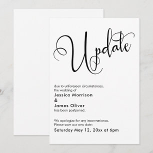 Elegantes einfaches Update Verspätete Hochzeitskar Einladung
