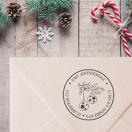 Elegantes einfaches Weihnachtsornament Rücksendead Permastempel