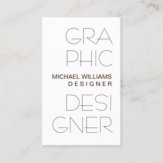 Elegantes Einfaches Weiß Professionelle grafische Visitenkarte (Vorderseite)
