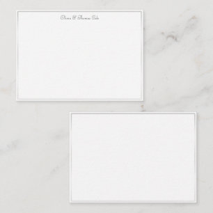 Elegantes, einfaches weißes Goldrahmen-Hochzeitsku Mitteilungskarte