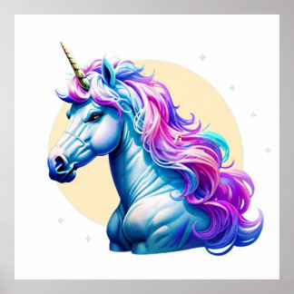 Elegantes Einhorn Poster